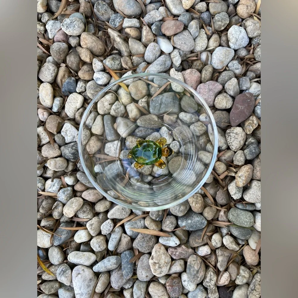 Handcrafted Glass Turtle Ornament for Reptile Habitats